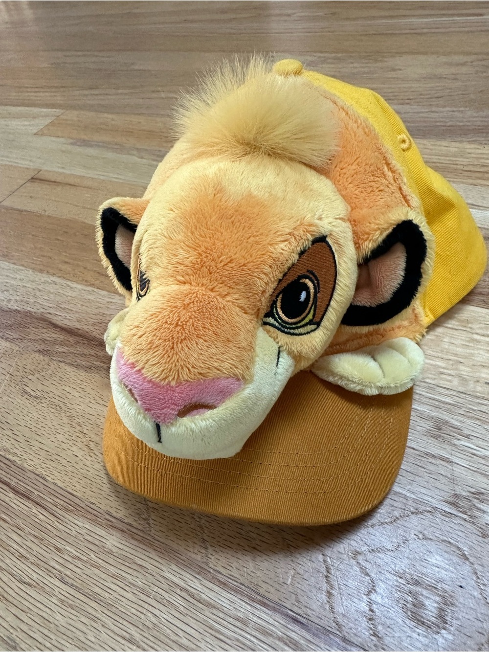 Plush Yellow Simba-Inspired Kids Cap with Soft Character Front